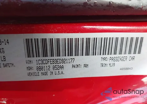 2014 Dodge Dart Gt z USA, uszkodzony, nr VIN 1C3CDFEB3ED921177